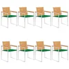 Image de vidaXL Chaises de jardin lot de 8 avec coussins Bois de teck massif