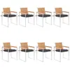 Image de vidaXL Chaises de jardin lot de 8 avec coussins Bois de teck massif