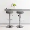 Image de vidaXL Tabourets de bar lot de 2 gris foncé tissu