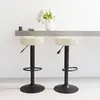 Image de vidaXL Tabourets de bar lot de 2 crème velours