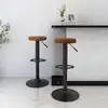Image de vidaXL Tabourets de bar lot de 2 marron velours