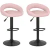 Image de vidaXL Tabourets de bar lot de 2 rose velours
