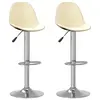 Image de vidaXL Tabourets de bar lot de 2 crème tissu