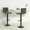 Image de vidaXL Tabourets de bar lot de 2 gris foncé velours