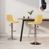 Image de vidaXL Tabourets de bar lot de 2 jaune tissu