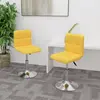 Image de vidaXL Chaises pivotantes à manger lot de 2 jaune tissu
