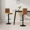 Image de vidaXL Tabourets de bar lot de 2 marron velours