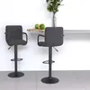 Image de vidaXL Tabourets de bar lot de 2 gris foncé tissu