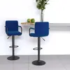 Image de vidaXL Tabourets de bar lot de 2 bleu tissu