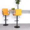 Image de vidaXL Tabourets de bar lot de 2 jaune moutarde tissu