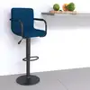 Image de vidaXL Tabouret de bar Bleu Velours