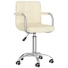 Image de vidaXL Chaise pivotante de bureau Crème Tissu