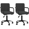 Image de vidaXL Chaises pivotantes à manger lot de 2 noir velours