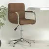 Image de vidaXL Chaise pivotante de bureau Marron Tissu