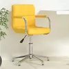 Image de vidaXL Chaise pivotante de bureau Jaune moutarde Tissu