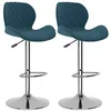 Image de vidaXL Tabourets de bar lot de 2 bleu velours