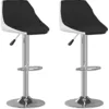 Image de Bussandri Exclusive Lot de 2 tabourets de bar en cuir synthétique Noir et blanc