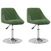 Image de vidaXL Chaises pivotantes à manger lot de 2 Vert foncé Velours
