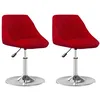 Image de vidaXL Chaises pivotantes à manger lot de 2 Rouge bordeaux Velours