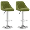 Image de vidaXL Lot de 2 Tabourets de Bar, Chaise de Pub, Siège de Bistrot, Meuble de Salle à Manger Cuisine Salon Maison Intérieur, Vert Clair Velours