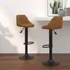 Image de vidaXL Tabourets de bar lot de 2 marron velours