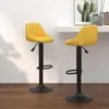 Image de vidaXL Tabourets de bar lot de 2 jaune moutarde velours