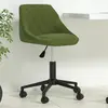 Image de vidaXL Chaise pivotante de bureau Vert clair Velours