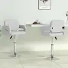 Image de vidaXL Chaises pivotantes à manger lot de 2 blanc similicuir