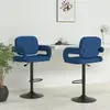 Image de vidaXL Tabourets de bar lot de 2 bleu tissu