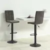 Image de vidaXL Tabourets de bar lot de 2 gris foncé velours