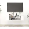 Image de vidaXL Meuble TV suspendu Blanc 100x30x26,5 cm Bois d’ingénierie