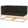 Image de vidaXL Salon de jardin 2 pcs avec coussins Bois de pin massif