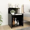 Image de vidaXL Table de chevet noir 40x35x60 cm bois d'ingénierie