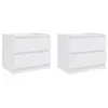 Image de vidaXL Tables de chevet 2 pcs blanc 50x39x43,5 cm bois d'ingénierie