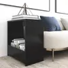 Image de vidaXL Table d'appoint noir 50x26x50 cm bois d'ingénierie