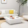 Image de vidaXL Table basse blanc 90x90x28 cm bois d'ingénierie