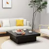 Image de vidaXL Table basse noir 90x90x28 cm bois d'ingénierie