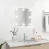 Image de vidaXL Miroir mural avec lampes LED Carré Verre