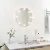 Image de vidaXL Miroir mural avec lampes LED Rond Verre