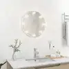 Image de vidaXL Miroir mural avec lampes LED Rond Verre