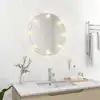Image de vidaXL Miroir mural avec lampes LED Rond Verre