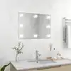Image de vidaXL Miroir mural sans cadre avec lampes LED Rectangulaire Verre