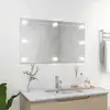Image de vidaXL Miroir mural sans cadre avec lampes LED Rectangulaire Verre