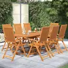 Image de vidaXL Ensemble à manger de jardin 9 pcs Bois d'acacia massif 160-240 cm