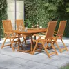 Image de vidaXL Ensemble à manger de jardin 5 pcs Bois d'acacia massif 120-170 cm