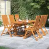 Image de vidaXL Ensemble à manger de jardin 7 pcs Bois d'acacia massif 120-170 cm