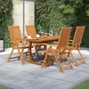 Image de vidaXL Ensemble à manger de jardin 5 pcs Bois d'acacia massif 120-170 cm