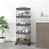Image de vidaXL Chariot de cuisine 5 niveaux Gris 42x29x128 cm Fer et ABS