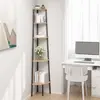 Image de vidaXL Étagère d'angle 5 niveaux Marron clair et noir 45,5x31,5x180 cm