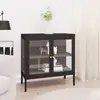 Image de vidaXL Buffet Noir 70x35x70 cm Acier et verre